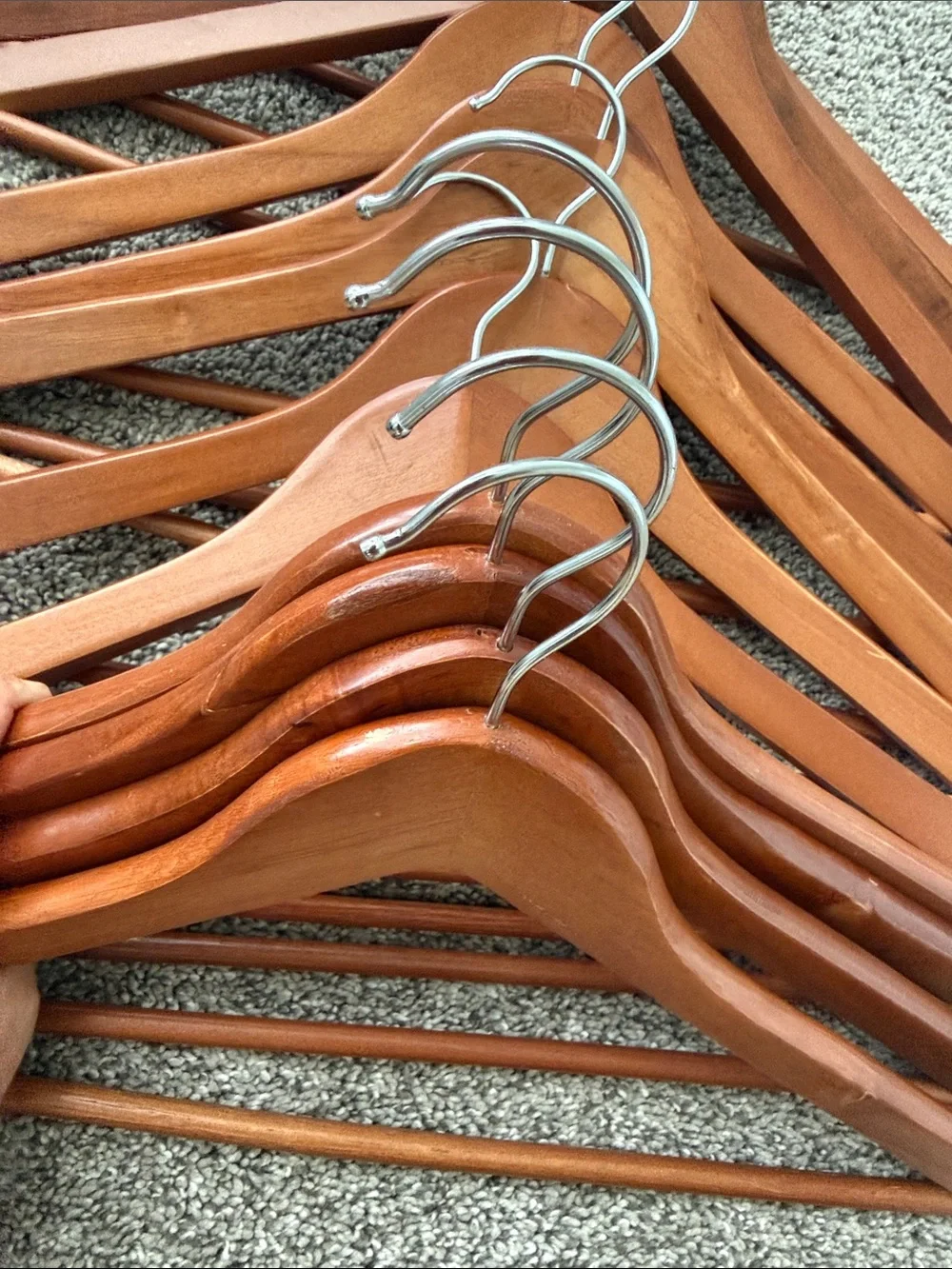 Wooden Hangers - Brown (Unbranded) - Set of 12
